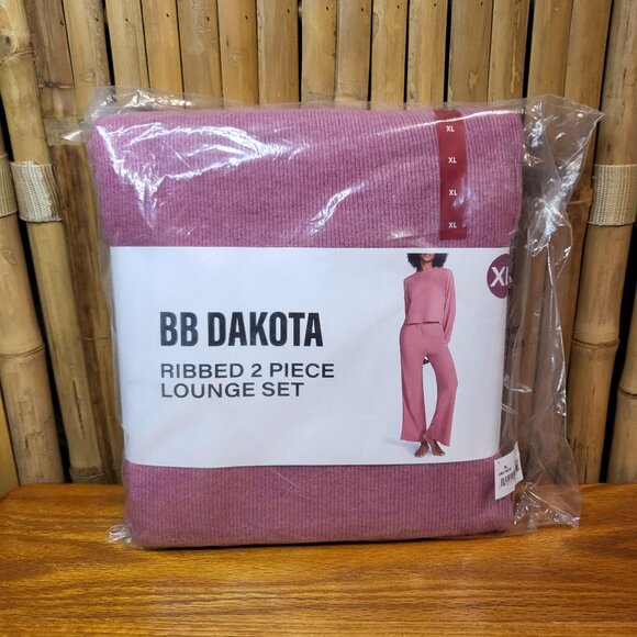 BB Dakota Tops - BB Dakota Ribbed 2 Piece Lounge Set XL Mauve New